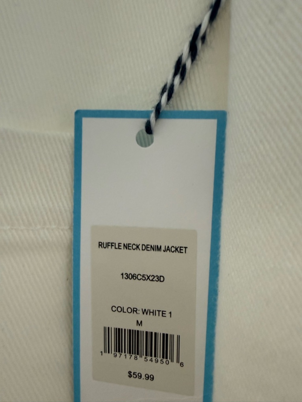 Draper James White Ruffle-Trim Denim Button Jacket NWT - Picture 2 of 4